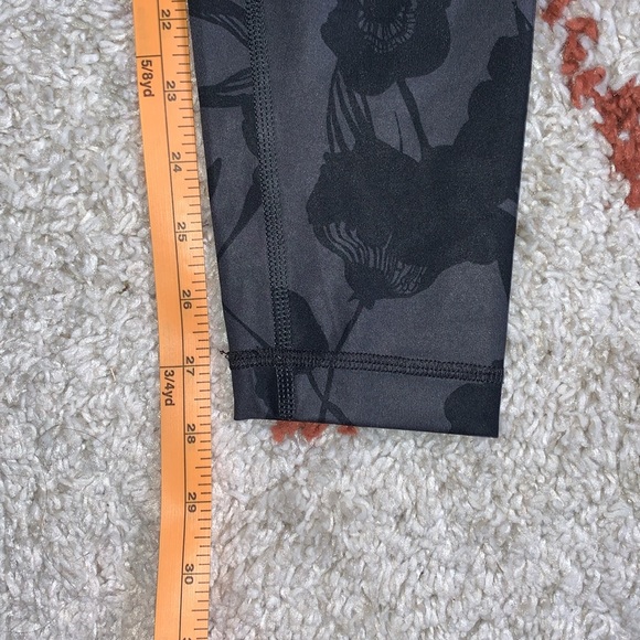 Lululemon- HR Wunder Under Flat Inky Floral- Sz 10- 28”- FoldOver- Coal Black - Picture 8 of 14